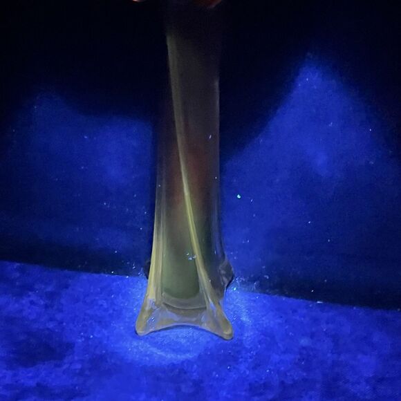 Murano Style Calla Lily Jack In the Pulpit Vase Art Glass Flower Orange Vintage - Picture 4 of 12